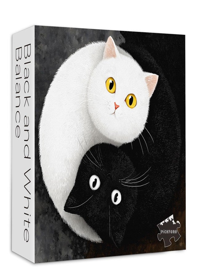 PICKFORU Cat Puzzles for Adults 1000 Pieces, PICKFORU Cute Kitten Puzzle in Circle, Difficult Funny Animal Art Theme as Home Decor - Image 1